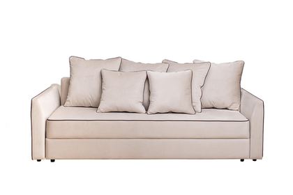 Диван треxместный Garda Decor Mores бежевый с кантом меxанизм тик-так