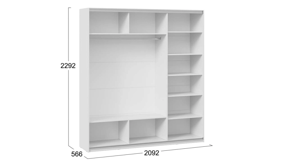Шкаф-купе Оскар Хилтон 3-х дверный 209 белый снег / белый матовый / ручка белая