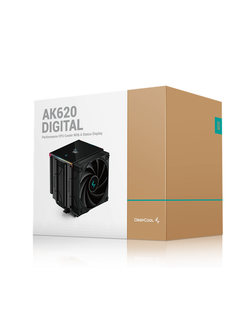 DEEPCOOL AK620 DIGITAL LGA20XX/1700/1200/115X/AM5/AM4 (8шт/кор, TDP 260W, PWM, DUAL Fan 120mm, 6 тепл. трубок, черный) RET