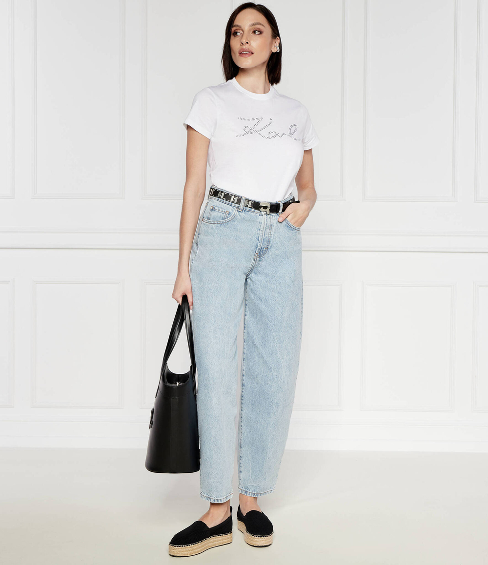 Футболка rhinestone Karl Lagerfeld - белый(241W1713)