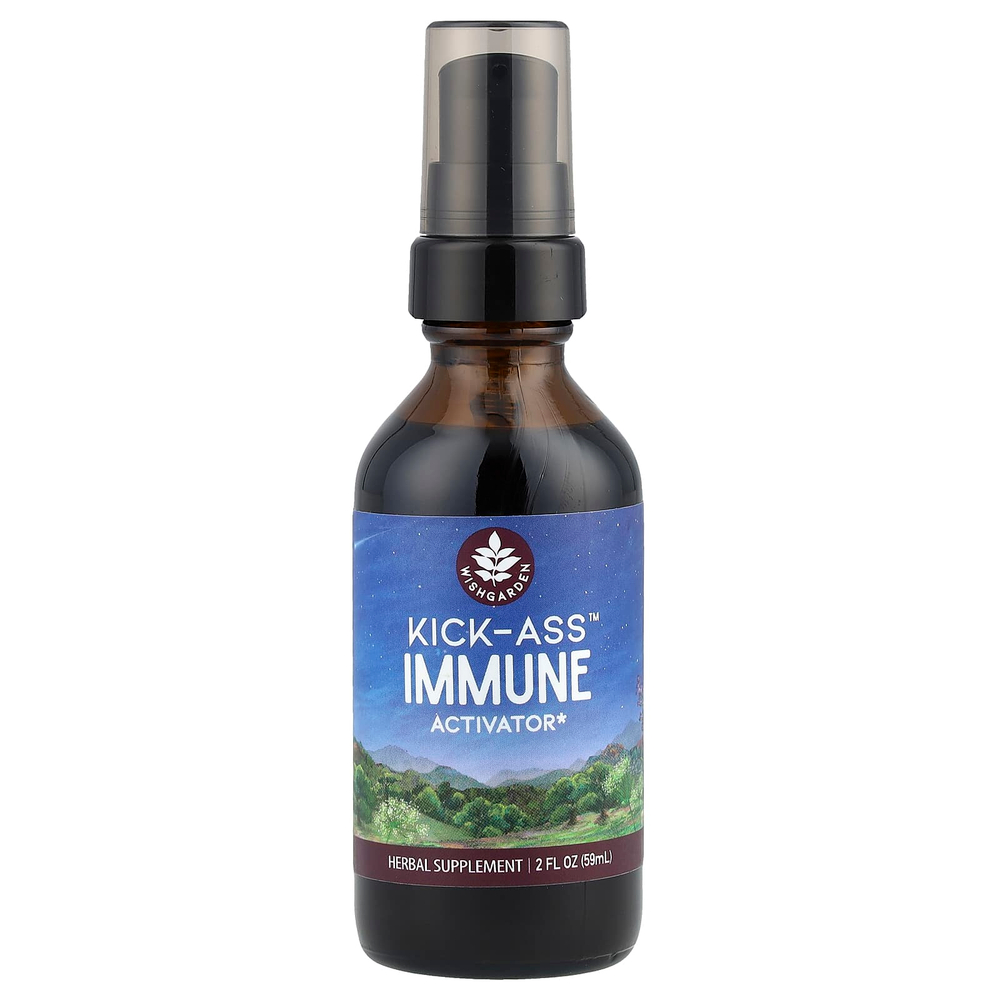 WishGarden Herbs, Kick-Ass ™ Immune, активатор, 59 мл (2 жидк. унц.)