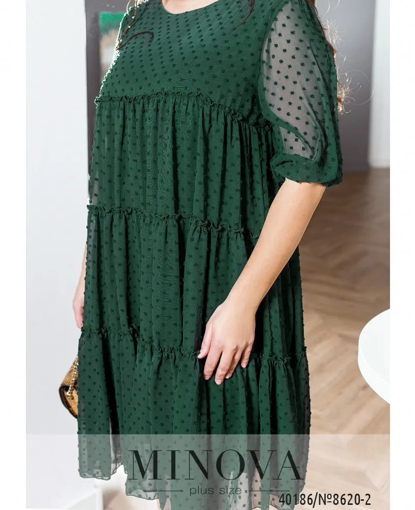 Платье 8620-2-темно-зеленый Minova