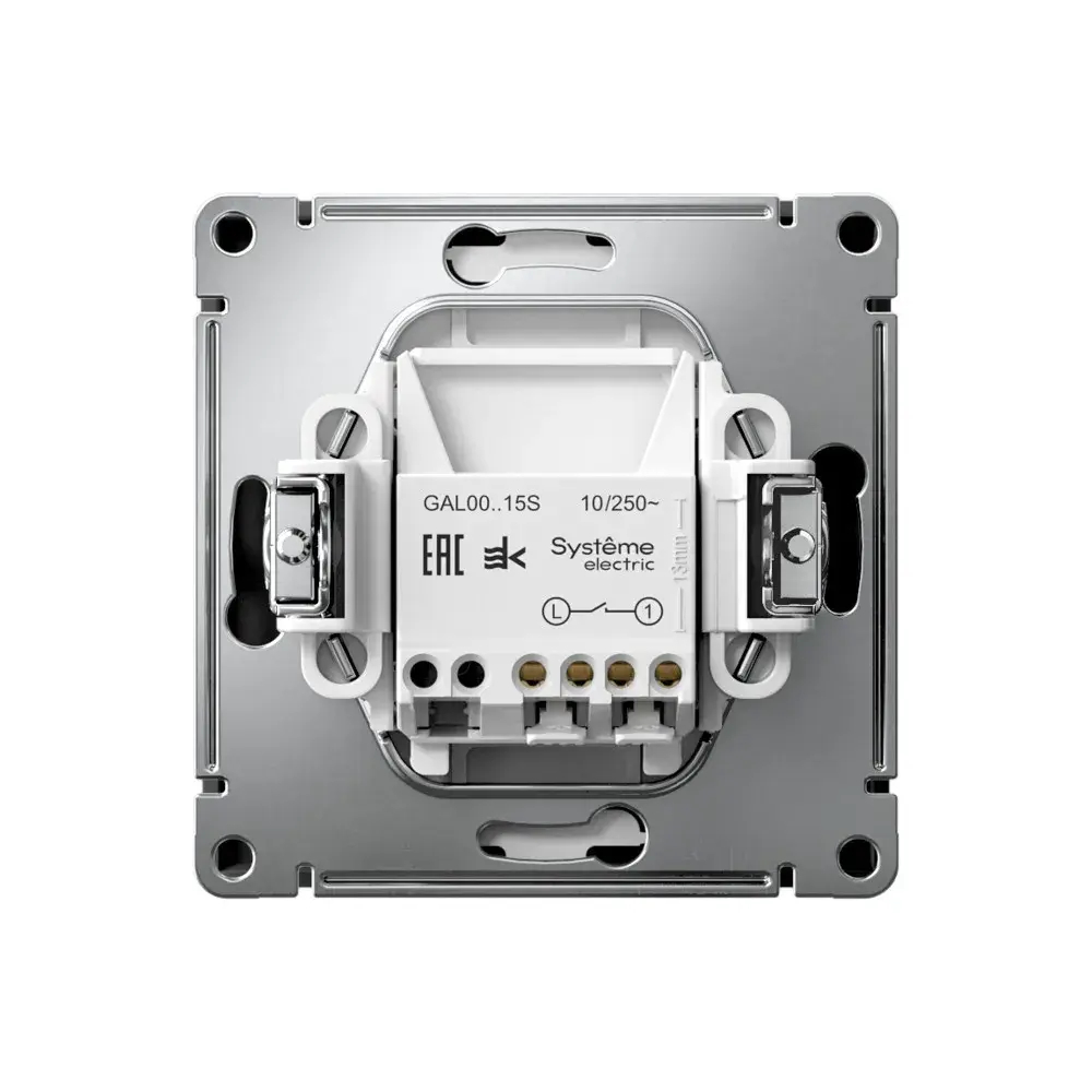 ARTGALLERY 1-клавишный ВЫКЛЮЧАТЕЛЬ КНОПОЧНЫЙ, 10А, механизм, быстрозажим. клем., КАРБОН