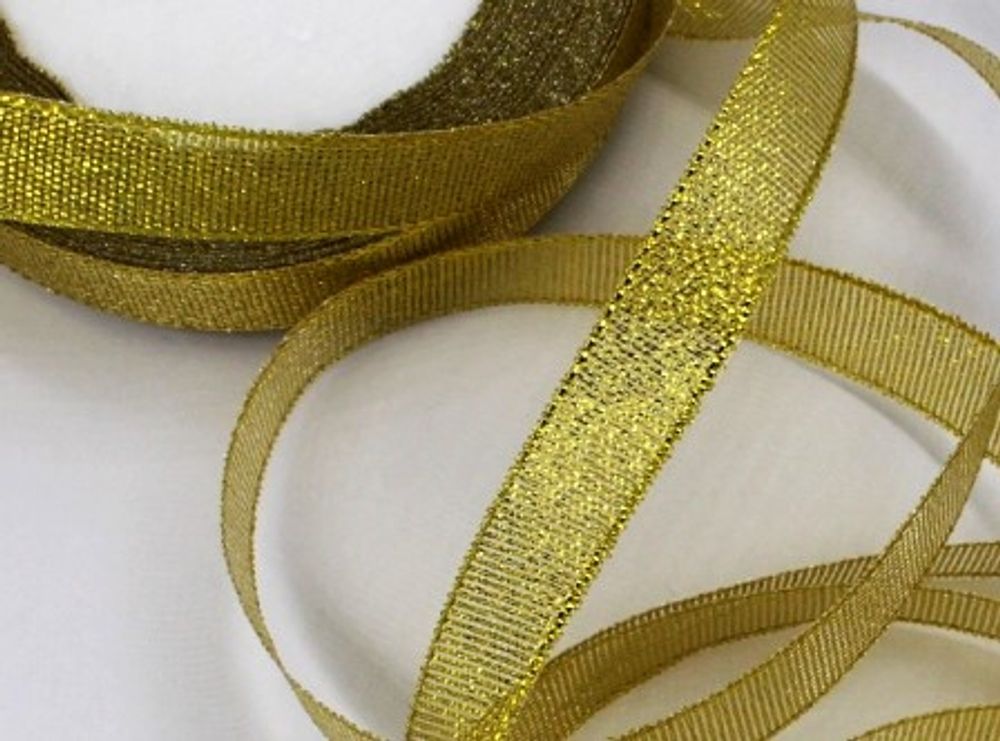 Лента парча, ш. 6 мм, золото
