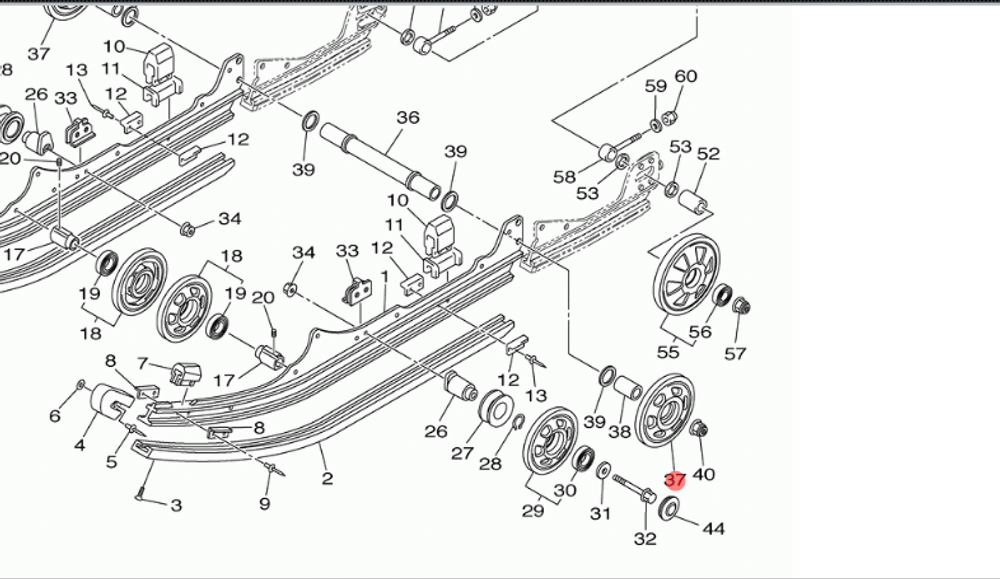 Ролик трака средний Yamaha 135мм