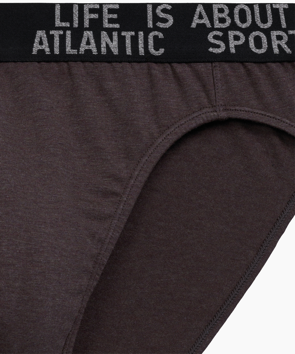 Мужские трусы слипы спорт Atlantic, набор 3 шт., хлопок, тёмно-серый меланж + медно-багряный меланж + коричневый меланж, 3MP-209
