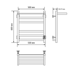 Полотенцесушитель MIXLINE TRIUMPH  60х50 (таймер, 431Вт, 5 перекладин + ПОЛКА) электрический ЧЕРНЫЙ