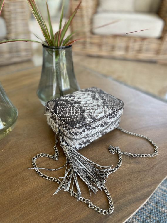 Сумка из кожи питона натурального цвета BG-502