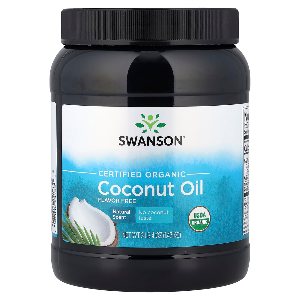 Swanson, сертифицированное органическое кокосовое масло, без ароматизаторов, 1,47 кг (3 фунта 4 унции)