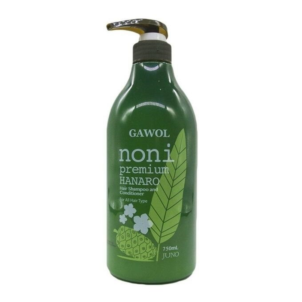 Шампунь-кондиционер увлажнющий с экстрактом фрукта нони Juno Gawol Noni Premium Hanaro Hair Shampoo and Conditioner 750мл