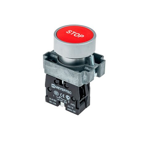 Кнопка плоская с маркировкой, красная, знак "stop", 1NC, мет. MTB2-BAZ12434 арт.: 58169