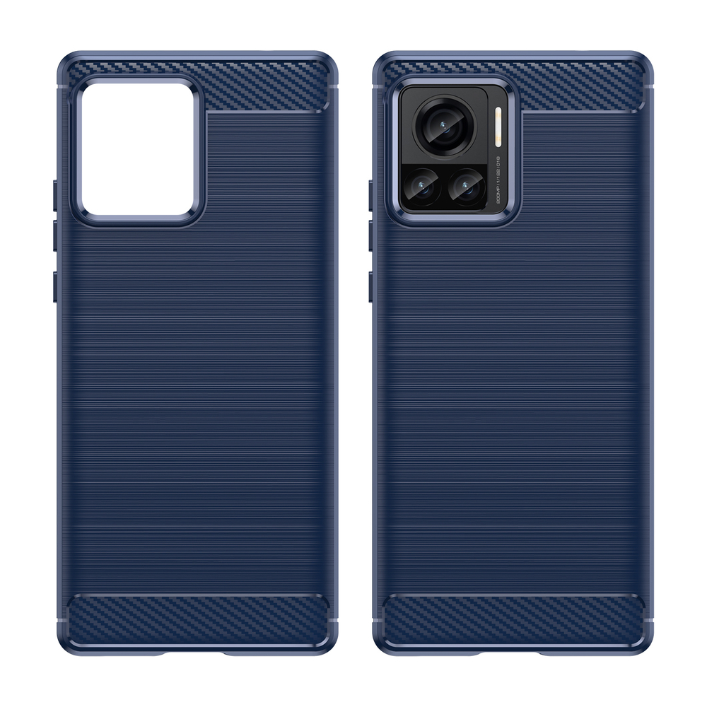 Чехол синего цвета в стиле карбон для Motorola Moto X30 Pro, серия Carbon от Caseport