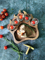 Деревянная шотница для подачи из кедра с 5 стопками