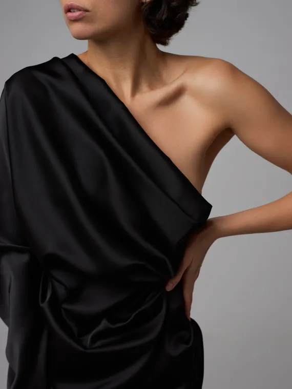 Шелк искусственный стрейч оптом, арт. 2207, Китай, черный