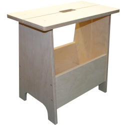 Табурет с ящиком для хранения тумбочка прикроватный столик скамья без покраски (DOM100)