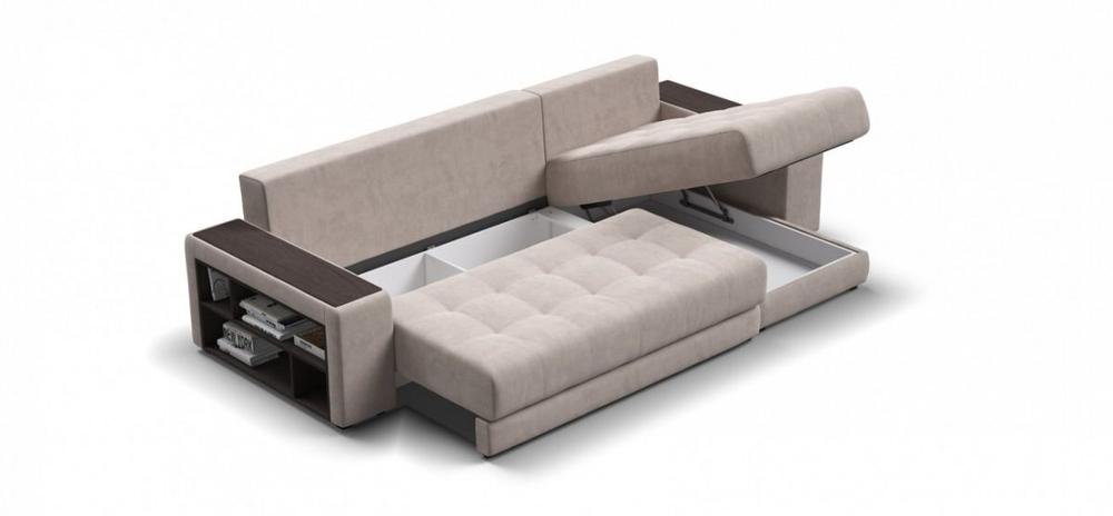 Угловой диван Дубай Велюр Монолит латте, Велюр Монолит аква