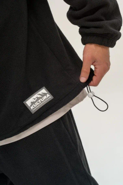 Толстовка КУЛЬТУРА "HALF ZIP FLEECE", черный
