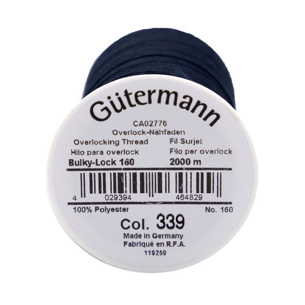 Нить текстурированная Gutermann Bulky-Lock 160 (2000 метров), 5 кат. | 339 т.чернильно-синий