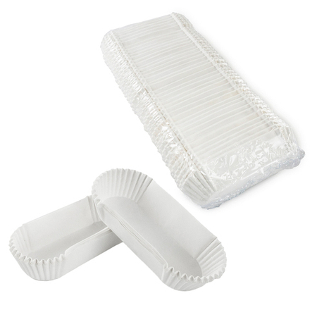 Капсулы овальные для эклеров белые 105*40 мм, 100 шт