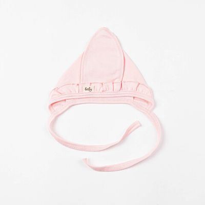 Ruffled baby hat 0-3 months - Berry Mousse