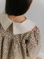 Платье с воротником в цветочек, Бежевый