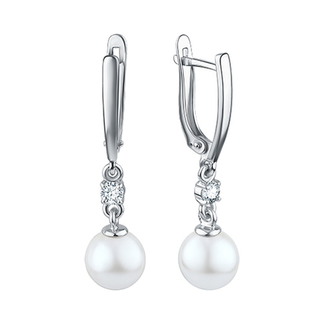 Серьги из серебра с жемчугом