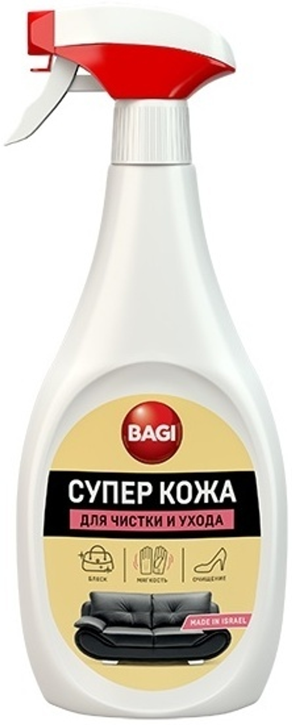 БАГИ Супер-кожа 400мл. спрей д/чистки кожи