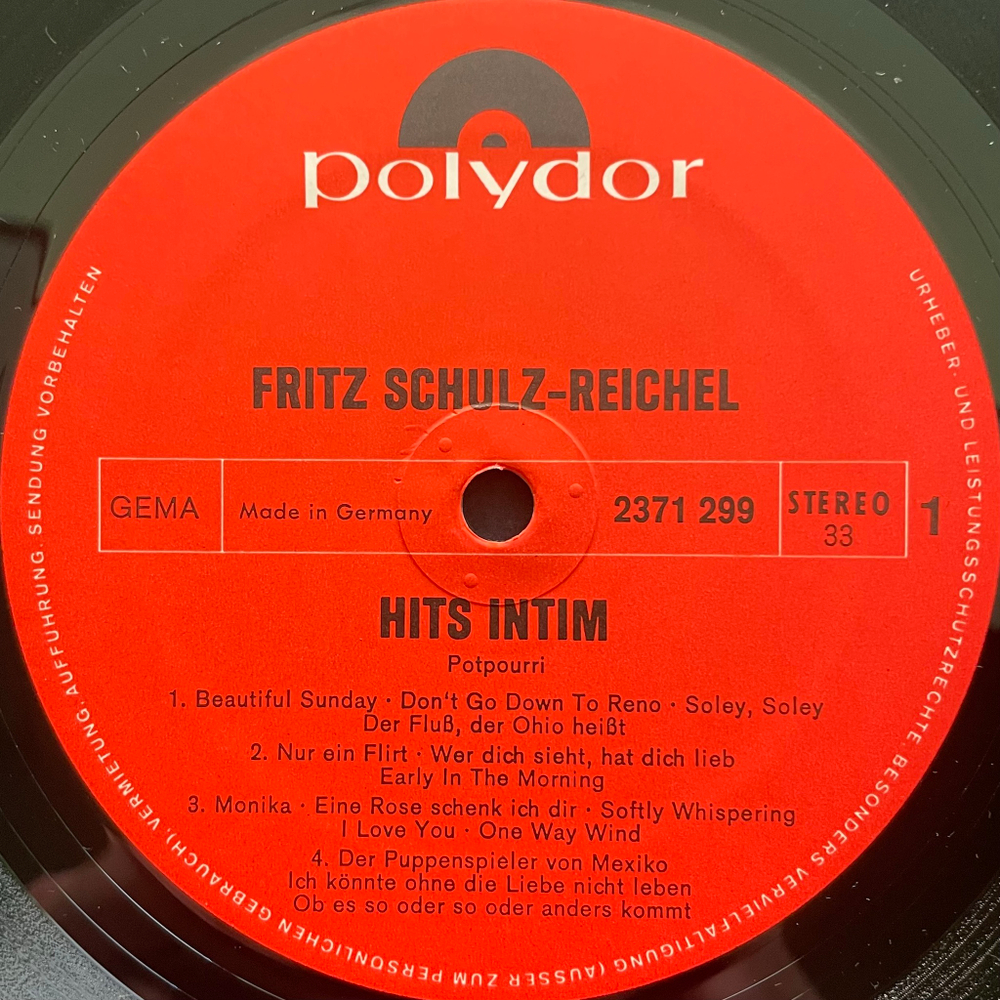 Fritz Schulz-Reichel ‎– Hits Intim (Германия 1972г.)