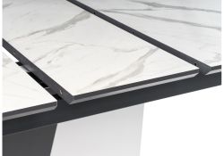 Стол на тумбе Кларк 120(150)х80х76 белый / графит