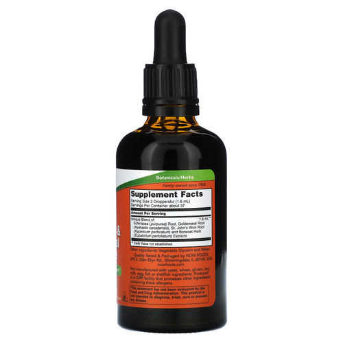 NOW Foods, Эхинацея и глицерит желтокорня, без спирта, 59 мл (2 жидк. унц.)