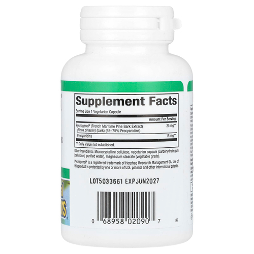 Natural Factors, пикногенол, 25 мг, 60 вегетарианских капсул