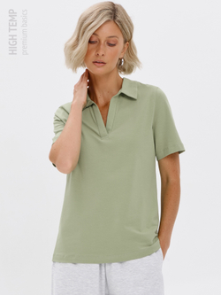 Футболка из хлопка с воротником поло