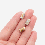 Бусина в форме трубочки, 5,9*10мм, кремовая, глазурированный фарфор