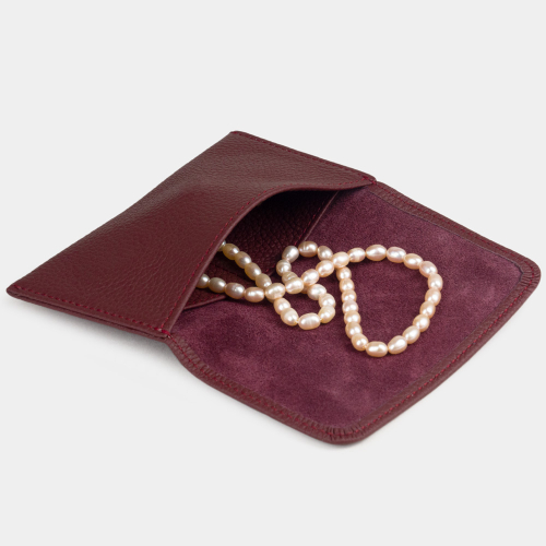 Кофр для украшений Medium из кожи теленка, бордового цвета