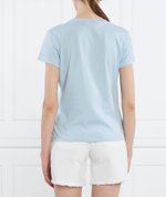 Футболка GREYHOUND SHOULDER PRINT COTTON JERSEY 30/1 Trussardi - голубой(56T00564 1T005381)