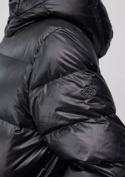Стеганое пальто с капюшоном наполнитель пух/перо Black Label