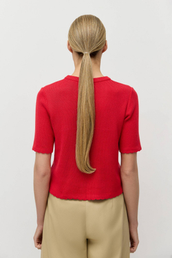 Джемпер-футболка с фигурным краем