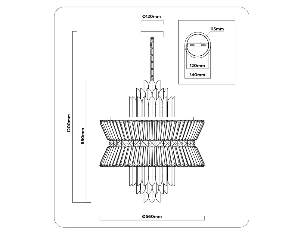 Подвесная люстра Ambrella light CRYSTAL LH41020