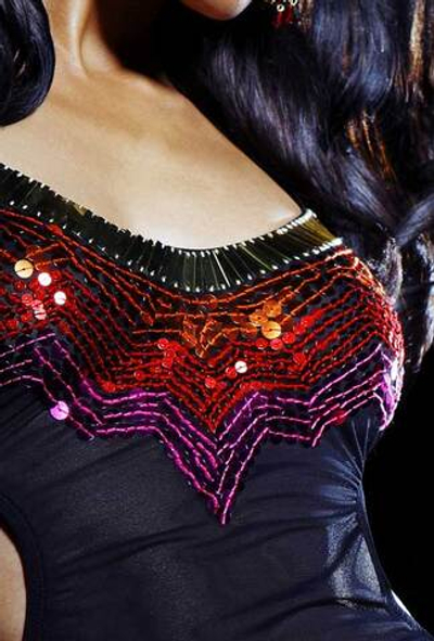 Эффектный комплект Carmen: топ и трусики (Размер: L) (Цвет: черный)