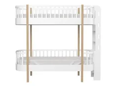 Кровать двухъярусная Classic торцевая лестница (белый)