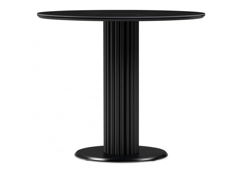 Керамический стол Woodville Кэмерон 90х90х75 черный мрамор shakespeare black, черный, ножки черные