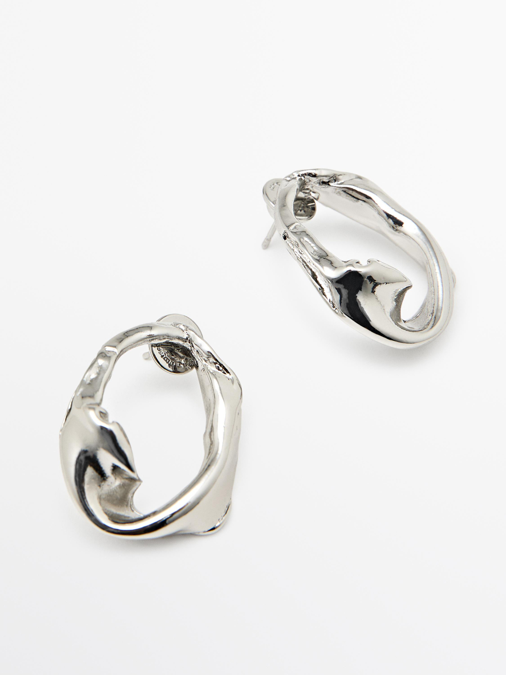 Massimo Dutti Серьги асимметричной формы, серебряный