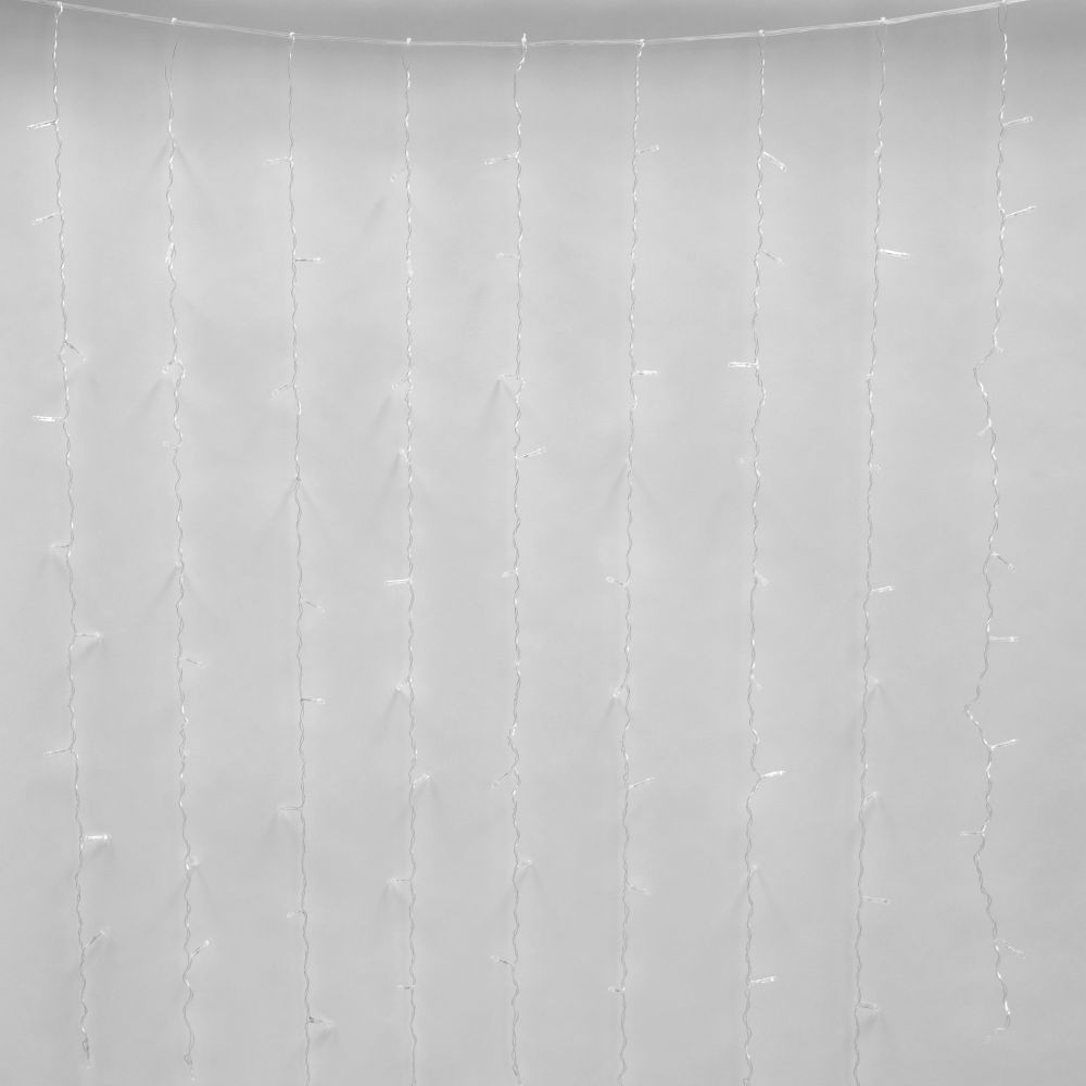 ULD-C3020-240-STK MULTI IP44 Занавес светодиодный со статическим свечением. 3х2м. Соединяемый. 240 светодиодов. Разноцветный свет. Провод прозрачный. TM Uniel