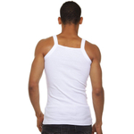 Белая мужская майка с квадратным вырезом горловины (Размер: L) (Цвет: белый)