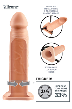Фаллопротез 10" Silicone Hollow Extension телесный