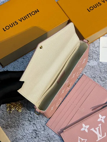 Клатч Louis Vuitton Felicie розовый/белый