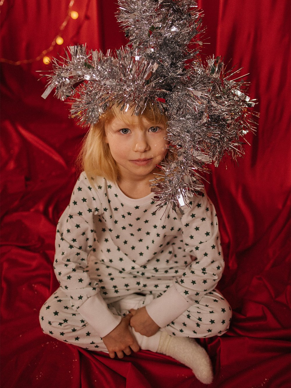 Пижама Mjölk Green Stars, на манжетах