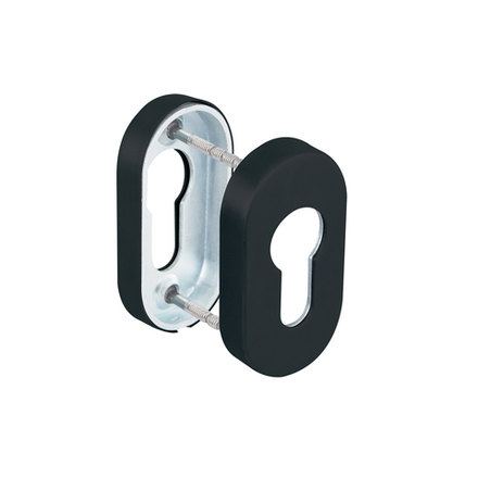 Накладка под цилиндр ET.R.DSS201-02P (DSS-02P-ET) INOX 201 BLACK (овальнове основание)