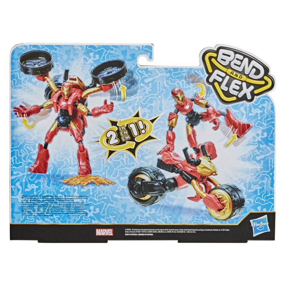 Avengers Bend and Flex F0244  - Автомобиль Мотоцикл 2 в 1 + Фигурка Железного человека 15 см