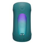 Бирюзовый силиконовый интерактивный вибромастурбатор с осцилляцией Lovense Gush 2 Penis Masturbator LE-48